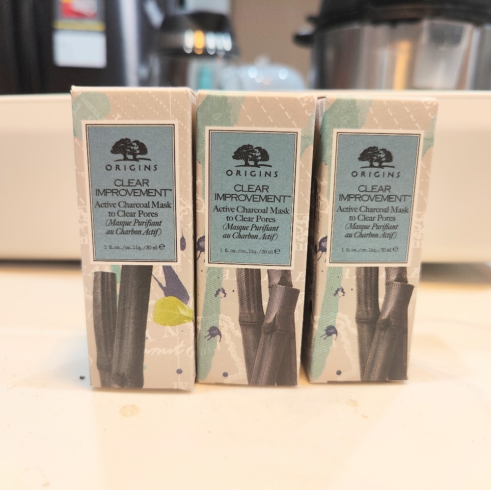 3 pack Origins Mini Clear Improvement™ Active Charcoal Mask to Clear Pore